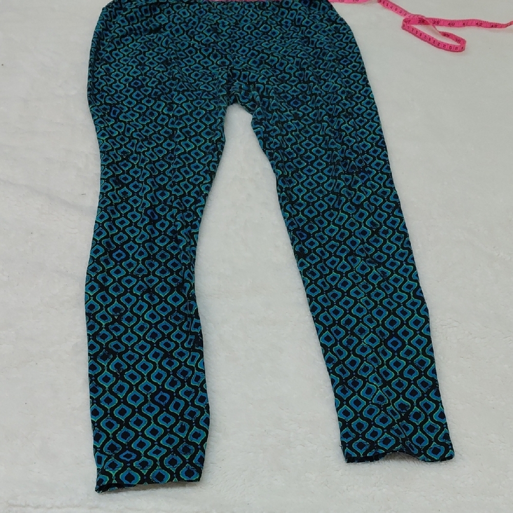 $5🧨  LuLaRoe Blue Teal Geometric Print Leggings - Picture 7 of 11